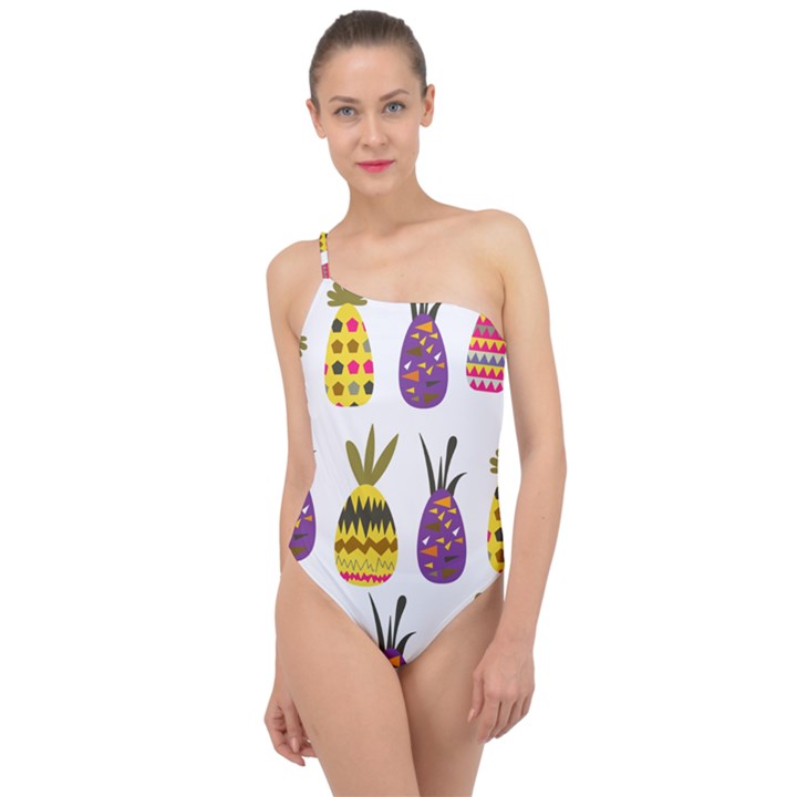 Pineapples Classic One Shoulder Swimsuit