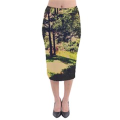 Hot Day In Dallas 25 Velvet Midi Pencil Skirt by bestdesignintheworld