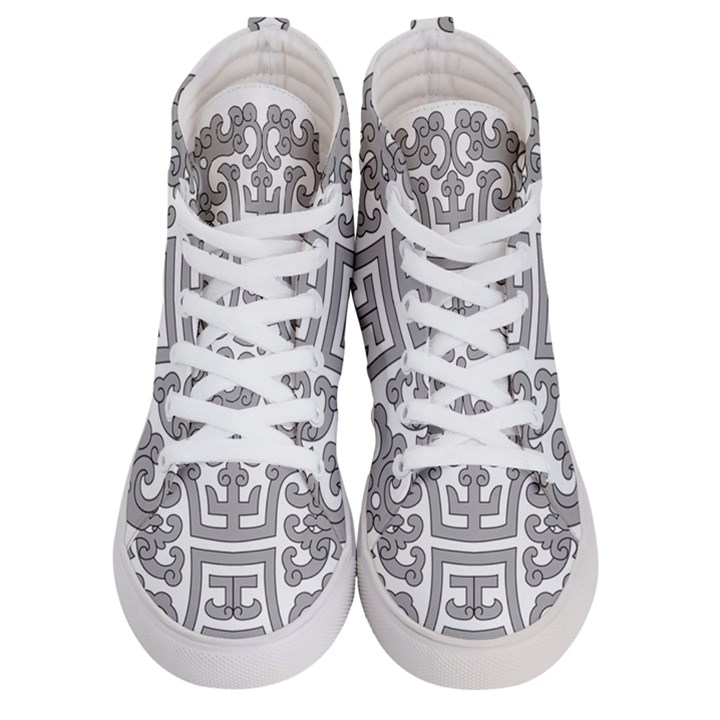 Chinese Traditional Pattern Men s Hi-Top Skate Sneakers