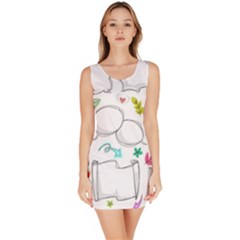 Set Chalk Out Chitchat Scribble Bodycon Dress