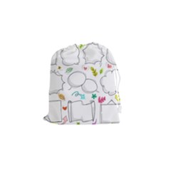 Set Chalk Out Chitchat Scribble Drawstring Pouches (small)  by Nexatart