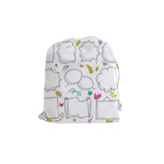 Set Chalk Out Chitchat Scribble Drawstring Pouches (medium)  by Nexatart