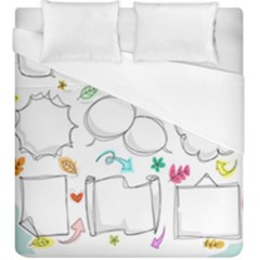 Set Chalk Out Chitchat Scribble Duvet Cover (king Size) by Nexatart