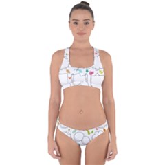 Set Chalk Out Chitchat Scribble Cross Back Hipster Bikini Set by Nexatart