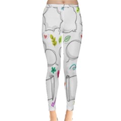 Set Chalk Out Chitchat Scribble Inside Out Leggings by Nexatart