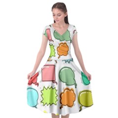 Set Collection Balloon Image Cap Sleeve Wrap Front Dress