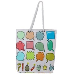 Set Collection Balloon Image Full Print Rope Handle Tote (large)