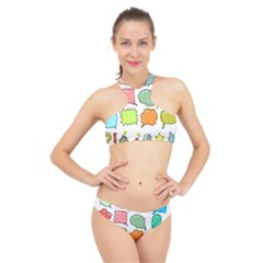 Set Collection Balloon Image High Neck Bikini Set