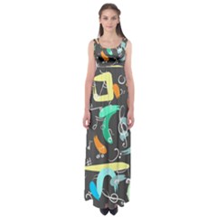 Repetition Seamless Child Sketch Empire Waist Maxi Dress by Nexatart