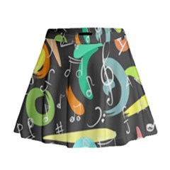 Repetition Seamless Child Sketch Mini Flare Skirt