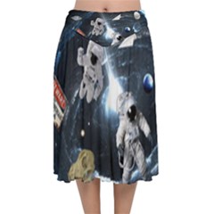 We Found Laika Velvet Flared Midi Skirt by Valentinaart