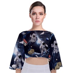 We Found Laika Tie Back Butterfly Sleeve Chiffon Top