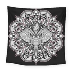 Ornate Hindu Elephant  Square Tapestry (large)