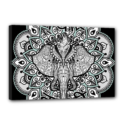 Ornate Hindu Elephant  Canvas 18  X 12  by Valentinaart