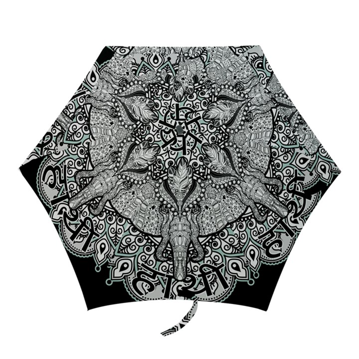 Ornate Hindu Elephant  Mini Folding Umbrellas