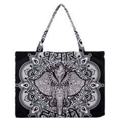 Ornate Hindu Elephant  Zipper Medium Tote Bag by Valentinaart