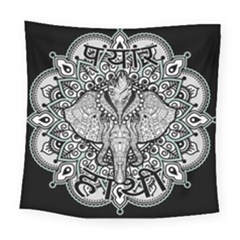 Ornate Hindu Elephant  Square Tapestry (large) by Valentinaart