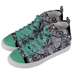 Ornate Hindu Elephant  Women s Mid-top Canvas Sneakers by Valentinaart