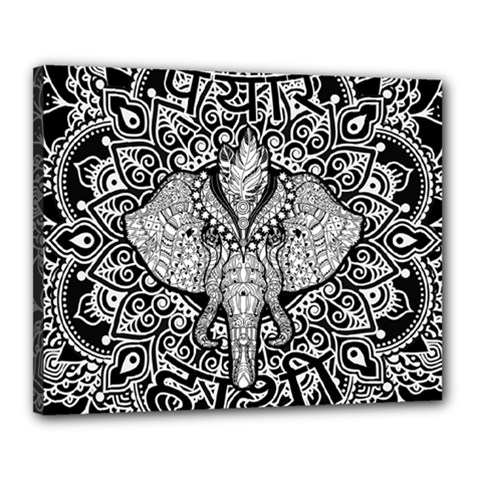 Ornate Hindu Elephant  Canvas 20  X 16  by Valentinaart