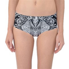 Ornate Hindu Elephant  Mid-waist Bikini Bottoms by Valentinaart