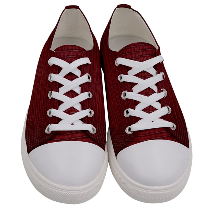 Red Lizard Leather Print Women s Low Top Canvas Sneakers