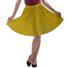 Yellow Alligator Skin A-line Skater Skirt by LoolyElzayat