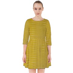 Yellow Alligator Skin Smock Dress by LoolyElzayat