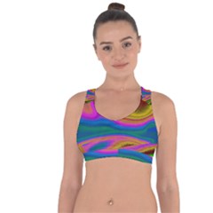 Colorful Waves Cross String Back Sports Bra by LoolyElzayat