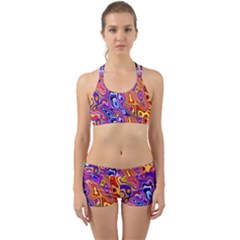 Colorful Texture                                      Back Web Sports Bra Set by LalyLauraFLM