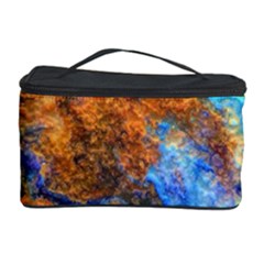 Blue Brown  Texture                                       Cosmetic Storage Case by LalyLauraFLM