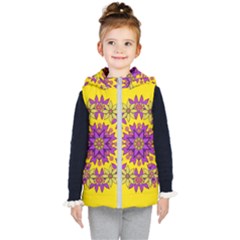 Fantasy Flower Wreath With Jungle Florals Kid s Hooded Puffer Vest by pepitasart