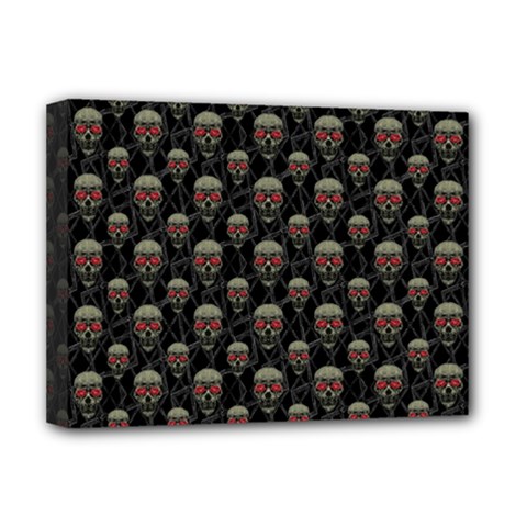 Skulls Motif Pattern Deluxe Canvas 16  X 12  