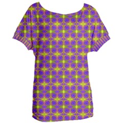 Purple Yellow Swirl Pattern Women s Oversized Tee by BrightVibesDesign