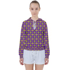 Purple Yellow Swirl Pattern Women s Tie Up Sweat by BrightVibesDesign