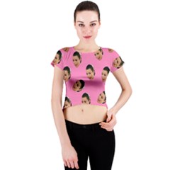 Crying Kim Kardashian Crew Neck Crop Top by Valentinaart