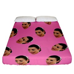 Crying Kim Kardashian Fitted Sheet (california King Size) by Valentinaart