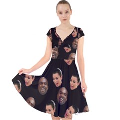 Crying Kim Kardashian Cap Sleeve Front Wrap Midi Dress by Valentinaart