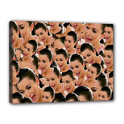 Crying Kim Kardashian Canvas 16  X 12  by Valentinaart