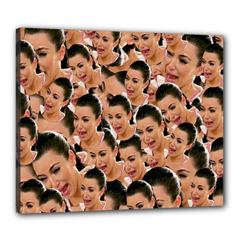 Crying Kim Kardashian Canvas 24  X 20  by Valentinaart