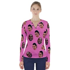 Crying Kim Kardashian V-neck Long Sleeve Top by Valentinaart