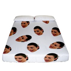 Crying Kim Kardashian Fitted Sheet (california King Size) by Valentinaart
