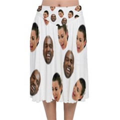 Crying Kim Kardashian Velvet Flared Midi Skirt by Valentinaart