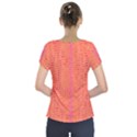 Orange Snake Skin Short Sleeve Front Detail Top View2