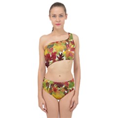 Autumn Fall Leaves Spliced Up Two Piece Swimsuit by LoolyElzayat