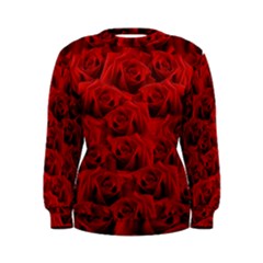 Romantic Red Rose Women s Sweatshirt by LoolyElzayat