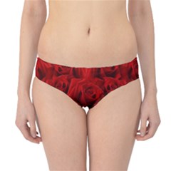 Romantic Red Rose Hipster Bikini Bottoms by LoolyElzayat
