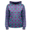 Pink Green Turquoise Swirl Pattern Women s Pullover Hoodie View1