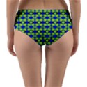 Blue Yellow Green Swirl Pattern Reversible Mid-Waist Bikini Bottoms View4