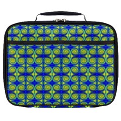 Blue Yellow Green Swirl Pattern Full Print Lunch Bag by BrightVibesDesign