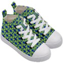 Blue Yellow Green Swirl Pattern Kid s Mid-Top Canvas Sneakers View3